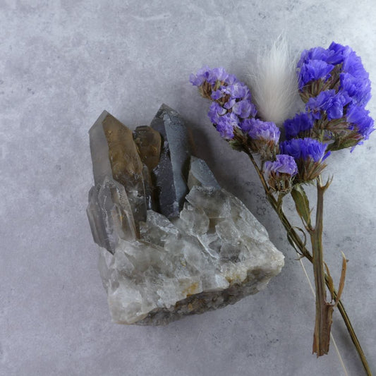 Dumi's Crystals Smoky Quartz Pillar Cluster (8cm, 206g) - Transformative Power! Strong & calming, this rich smoky cluster promotes grounding & positive change.