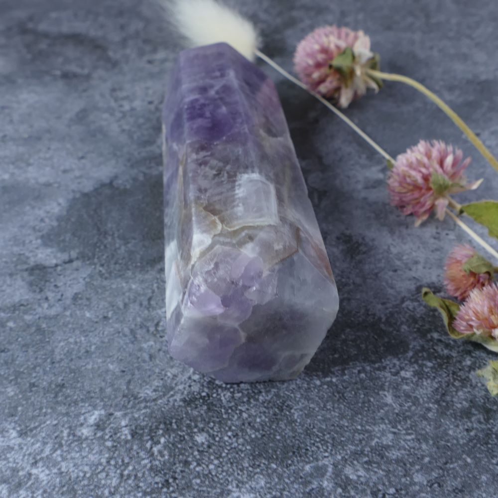 Embrace Transformation (Chevron Amethyst)! Dumi's Crystals Tower (126g). Enhances intuition, clarity & protection. Each unique piece captivates.