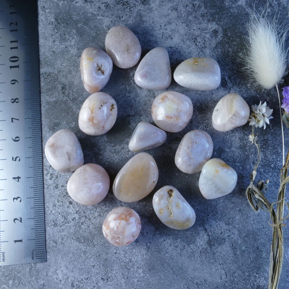 Calming Pink Amethyst Crystal Tumbles - Embrace tranquility! Dumi's Crystals offers soothing pink Amethyst stones (1.5-2.5cm) for emotional healing, spiritual growth (10-20g or 20-30g).