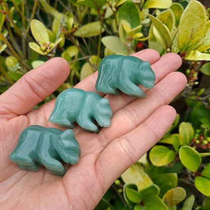 Dumi's Crystals | Green Aventurine Bear Carvings (Balance & Joy) | A collection of adorable Green Aventurine Bear Carvings, reminders of your inner strength and abundant blessings. Green Aventurine promotes prosperity, emotional balance & love. Scatter them in your home or workspace to cultivate a positive environment, welcome abundance & radiate joy. Embrace the power of Green Aventurine from Dumi's Crystals!