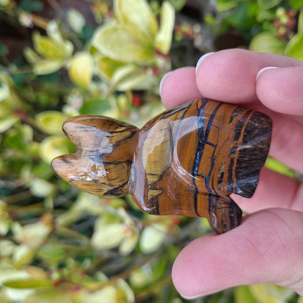 tiger's eye healing crystals hand carved cat dumiscrystals